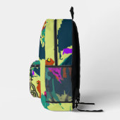 通りレトロカエルとヘッドフォン | おもしろい プリントバックパック (右)