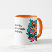 通りレトロキャットオンスケートボード | おもしろい マグカップ (正面右)