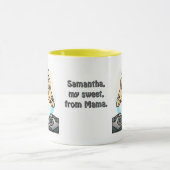 通りレトロキリンとヘッドフォン | おもしろい マグカップ (中央)