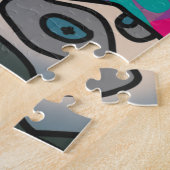 通りレトロキリンとヘッドフォン ジグソーパズル (側面)