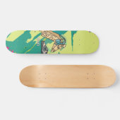 通りレトロキリンとヘッドフォン スケートボード (横)