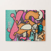 通りレトロスクアリールオンスケートボード | おもしろい ジグソーパズル (横)