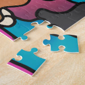 通りレトロドッグとギター | おもしろい ジグソーパズル (側面)