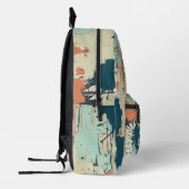 通りレトロドッグとギター | おもしろい プリントバックパック (左)