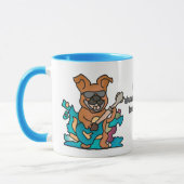 通りレトロドッグとギター | おもしろい マグカップ (左)