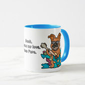 通りレトロドッグとギター | おもしろい マグカップ (正面右)