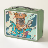 通りレトロドッグとギター | おもしろい メタルランチボックス (裏面)