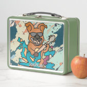 通りレトロドッグとギター | おもしろい メタルランチボックス (インサイチュ)