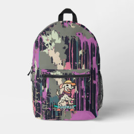 通りレトロドッグオンスケートボード | おもしろい プリントバックパック