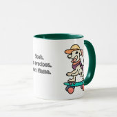 通りレトロドッグオンスケートボード | おもしろい マグカップ (正面右)