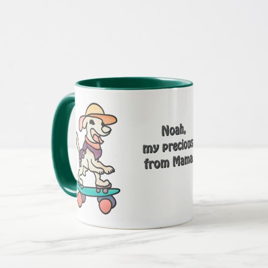 通りレトロドッグオンスケートボード | おもしろい マグカップ (正面左)