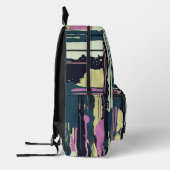 通りレトロドッグスケートボードにサングラス プリントバックパック (左)