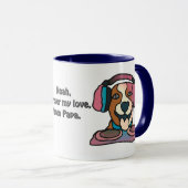 通りレトロドッグ付ヘッドフォン | おもしろい マグカップ (正面右)