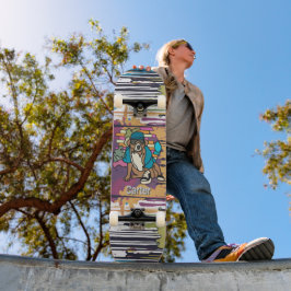 通りレトロドッグ、キャップとスニーカー | おもしろい スケートボード