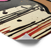 通りレトロドッグ、キャップとスニーカー | 投おもしろいげ ポスター (角)