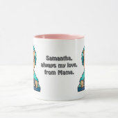 通りレトロ猫(ヘッドフォン付) | おもしろい マグカップ (中央)