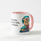 通りレトロ猫(ヘッドフォン付) | おもしろい マグカップ (正面右)