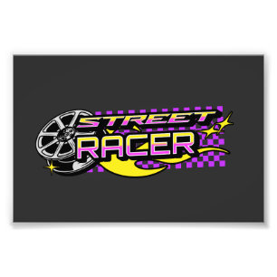 通りレーサー燃焼車輪クラブ フォトプリント           