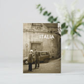 通り付きセピア葉書の文字: 'イタリア' ポストカード (スタンド正面)