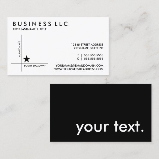 通り地図のテンプレート 名刺 (正面/裏面)