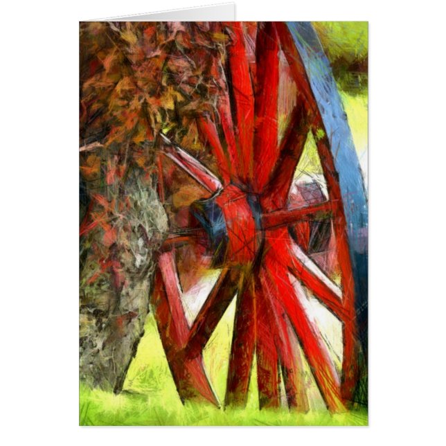 通り場面-荷馬車の車輪 (正面)