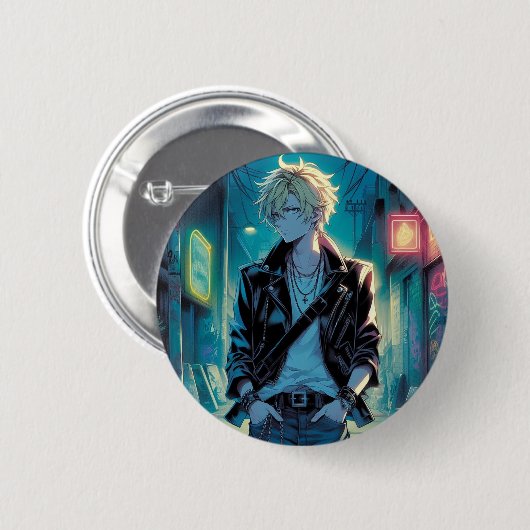 通り少年 缶バッジ (正面&裏面)