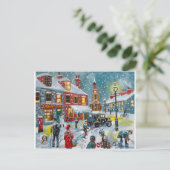 通り忙しシーン冬の雪ゴードン・ブルース・アート ポストカード (スタンド正面)