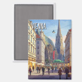 通り忙しステファンスプラッツウィーンオーストリアトラベル マグネット (正面/裏面)