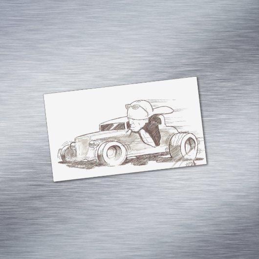 通り棒及びaのBigheadの運転者のチャックのベストの芸術 マグネット名刺 (インサイチュ)