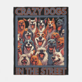 通り熱狂するの犬 フリースブランケット (正面)
