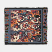 通り熱狂するの犬 フリースブランケット (正面(横))