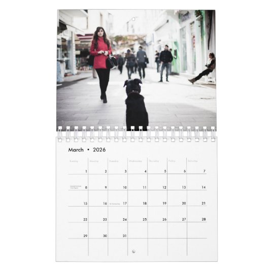 通り犬 カレンダー (3月 2026)