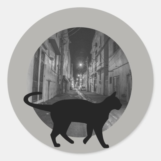 通り猫 ラウンドシール (正面)