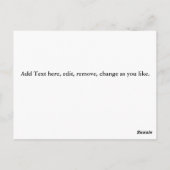 通り空白の記号、名前の追加、規則名 ポストカード (裏面)