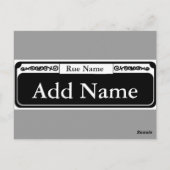 通り空白の記号、名前の追加、規則名 ポストカード (裏面)