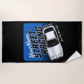 通り競パーソナライズされた走カーモータースポーツ  ビーチタオル (正面)