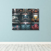 通り素晴らしアートのグラフィティ・ピクトのコンパイル キャンバスプリント (インサイチュ (ウッドフロア))