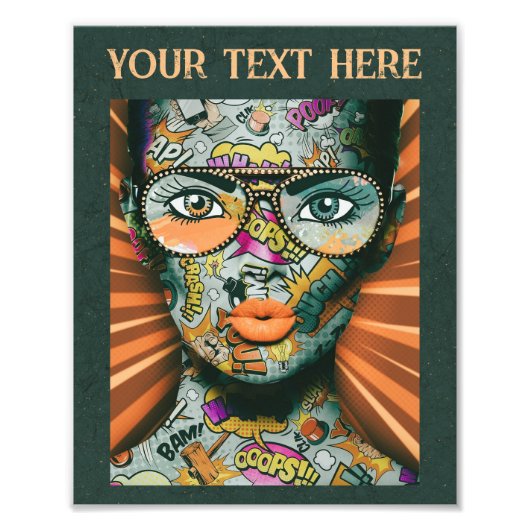 通り芸術的アートの女性の顔 フォトプリント            (正面)