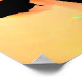 通り踊り、シルエット、緑/オレンジ/黄色 ポスター (角)