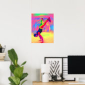 通り踊り、レインボー、ラジアル ポスター (ホームオフィス)