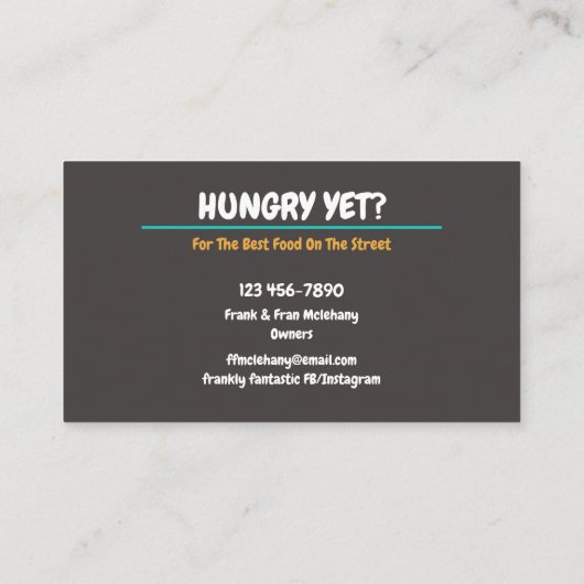 通り食品トラック 名刺 (裏面)