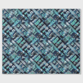 通り，アーバン，スタイル，都市，言葉，グラフィティ，青， ラッピングペーパー (フラット)