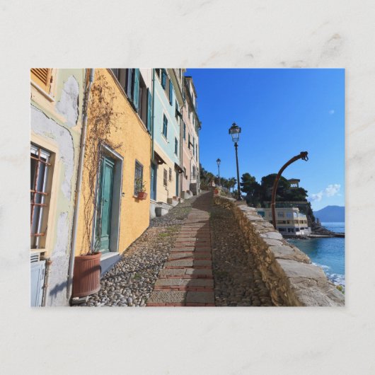 通り，イタリア，リグーリア， Bogliasco ポストカード (正面)