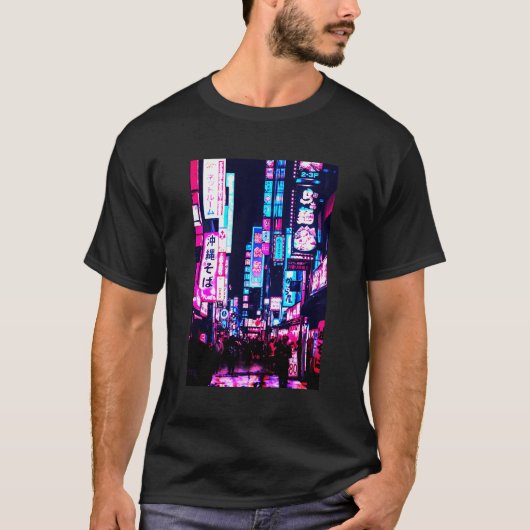通り・オブ・トーキョーJAPAN NIGHT SCENE WITH LIGHTS Tシャツ (正面)