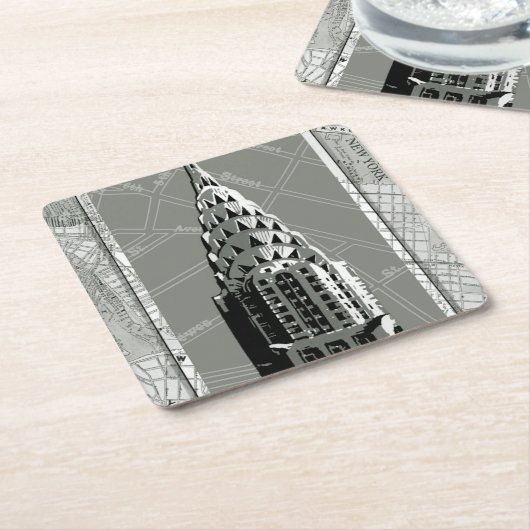 通り・オブ・ニューヨークとエンパイア・ステート・建物 スクエアペーパーコースター (アングル)