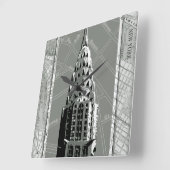 通り・オブ・ニューヨークとエンパイア・ステート・建物 スクエア壁時計 (傾斜)