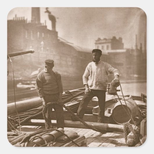 通り・ライフ静かから「高速道路」の労働者 スクエアシール (正面)