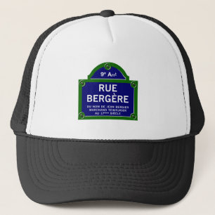 通りBergereのパリの道路標識 キャップ