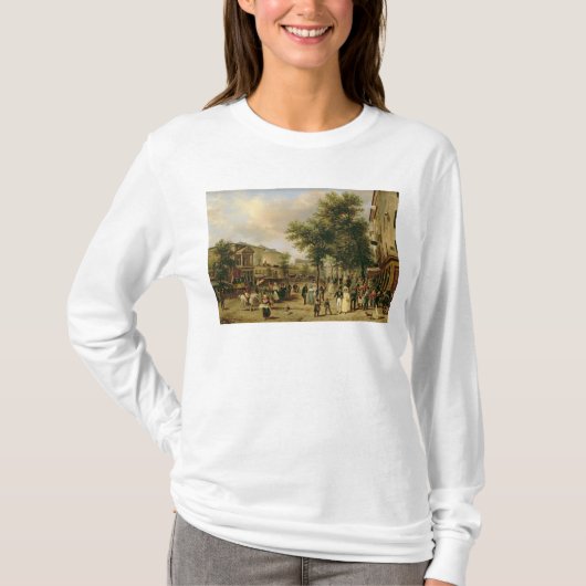 通りMontmartre、パリ1830年の眺め Tシャツ (正面)