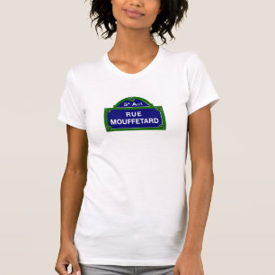 通りMouffetardのパリの道路標識 Tシャツ